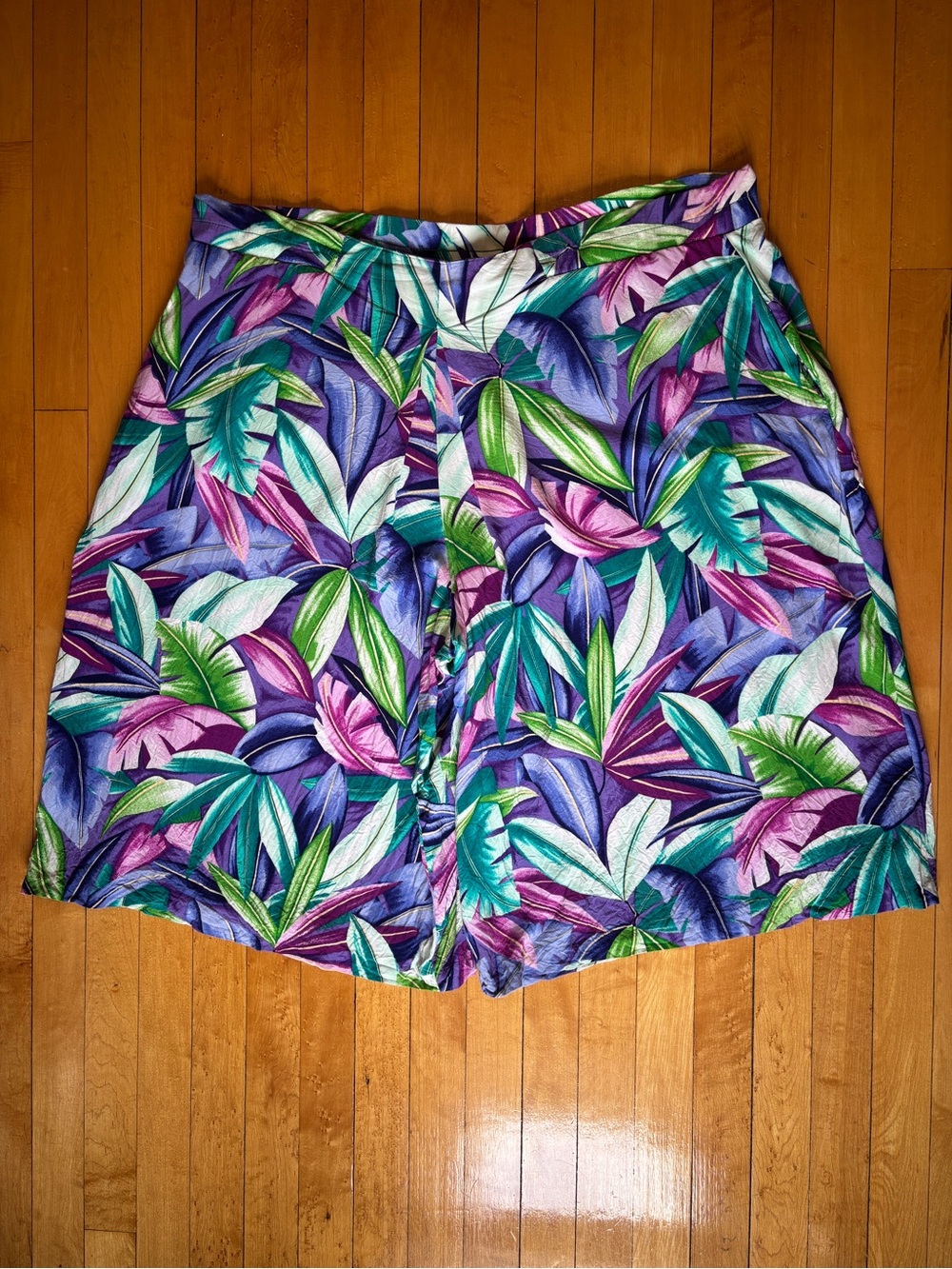 EUC Vintage 80s Tropical Print Culottes / Wide-Leg Capris | Women’s Plus 20 XXL